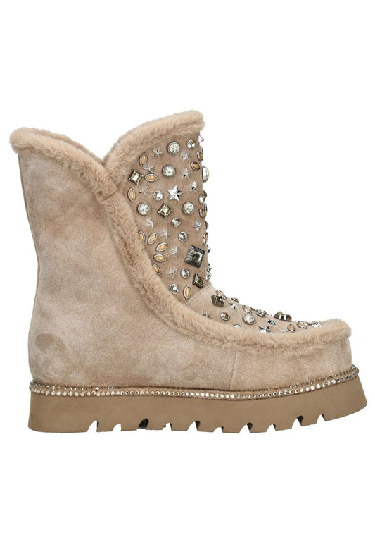 ALMA EN PENA Stiefelette Leder Beige Warmfutter