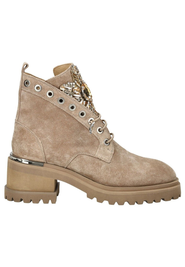 ALMA EN PENA Stiefelette Veloursleder Hellbeige
