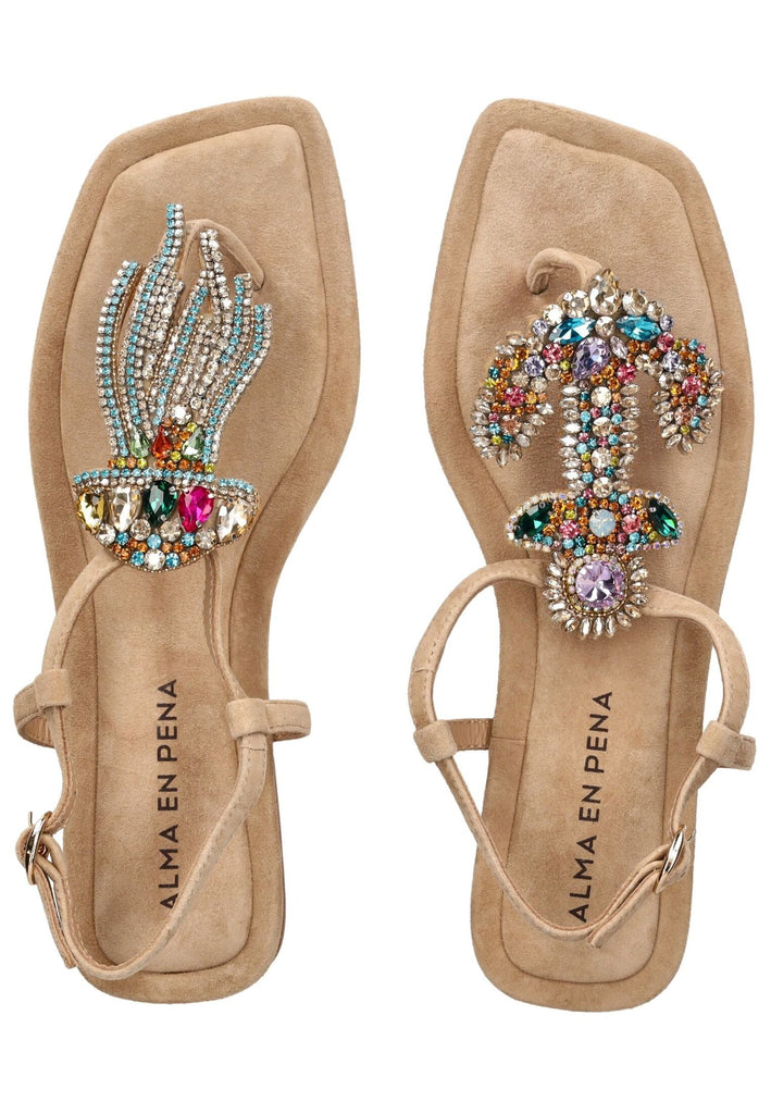 ALMA EN PENA Zehensteg Leder Sand