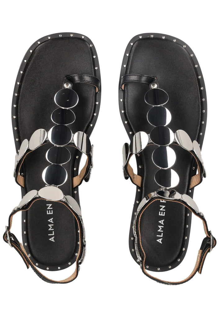 ALMA EN PENA Zehensteg Leder Schwarz