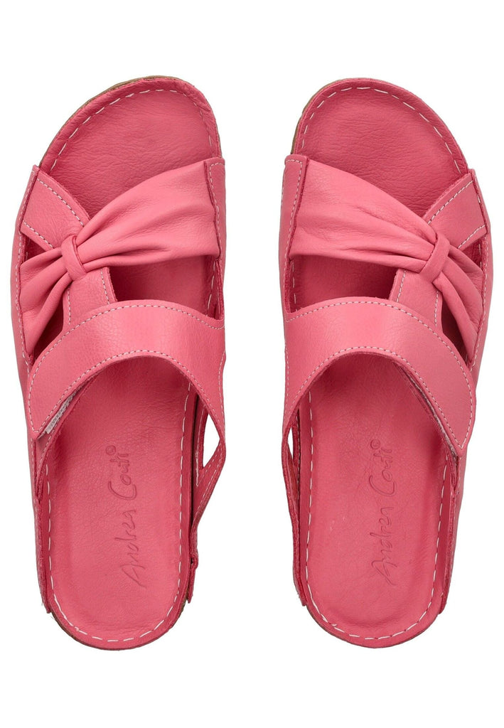 Andrea Conti Pantoletten Leder Koralle