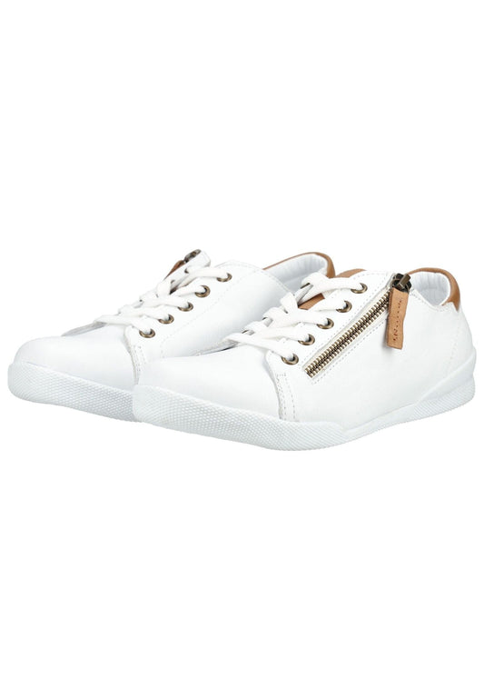Andrea Conti Sneaker Leder Weiß/Braun