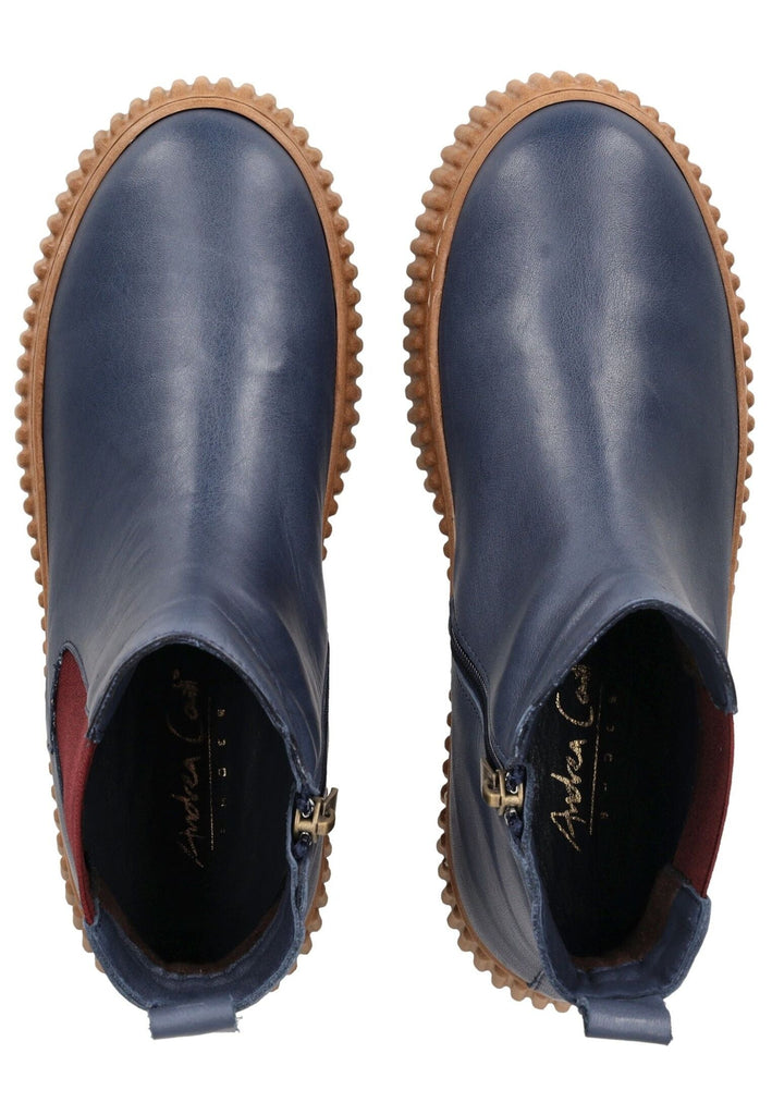 Andrea Conti Stiefelette Leder Navy/Rot