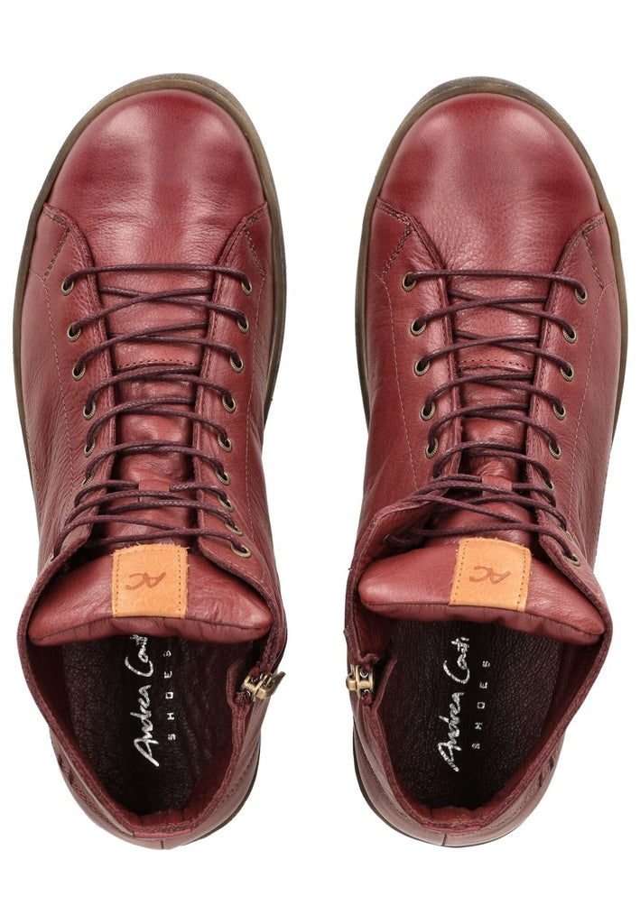 Andrea Conti Stiefelette Leder Rot/Braun