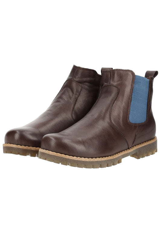 Andrea Conti Stiefelette Leder/Textil Braun/Blau