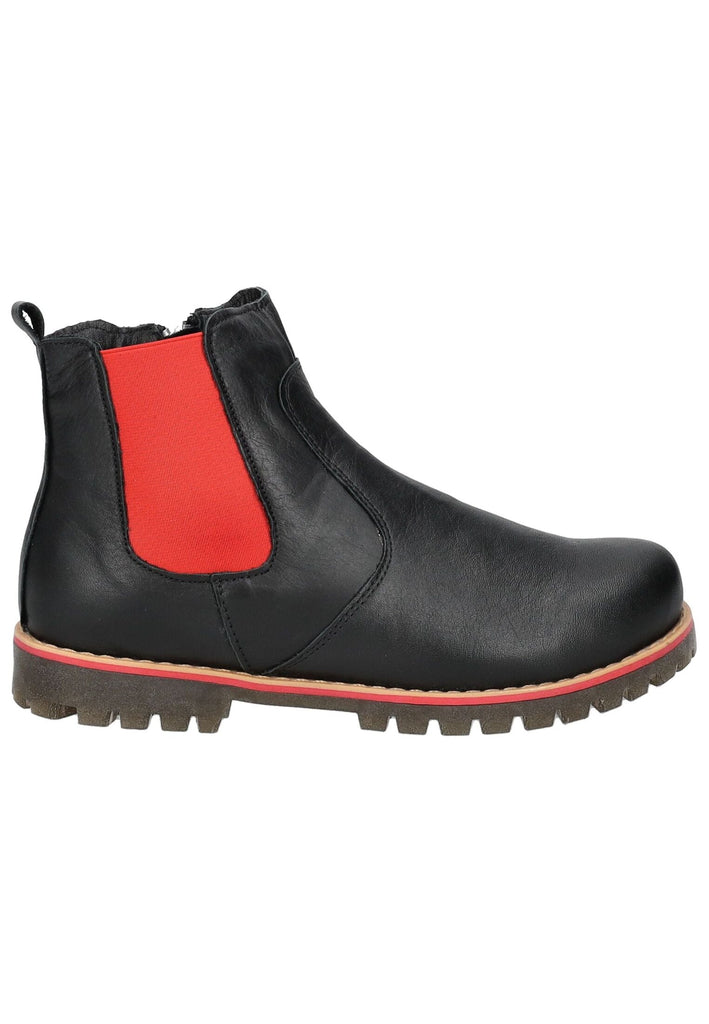 Andrea Conti Stiefelette Leder/Textil Schwarz/Rot Warmfutter