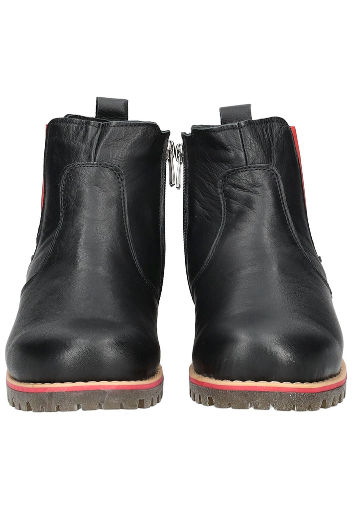 Andrea Conti Stiefelette Leder/Textil Schwarz/Rot Warmfutter