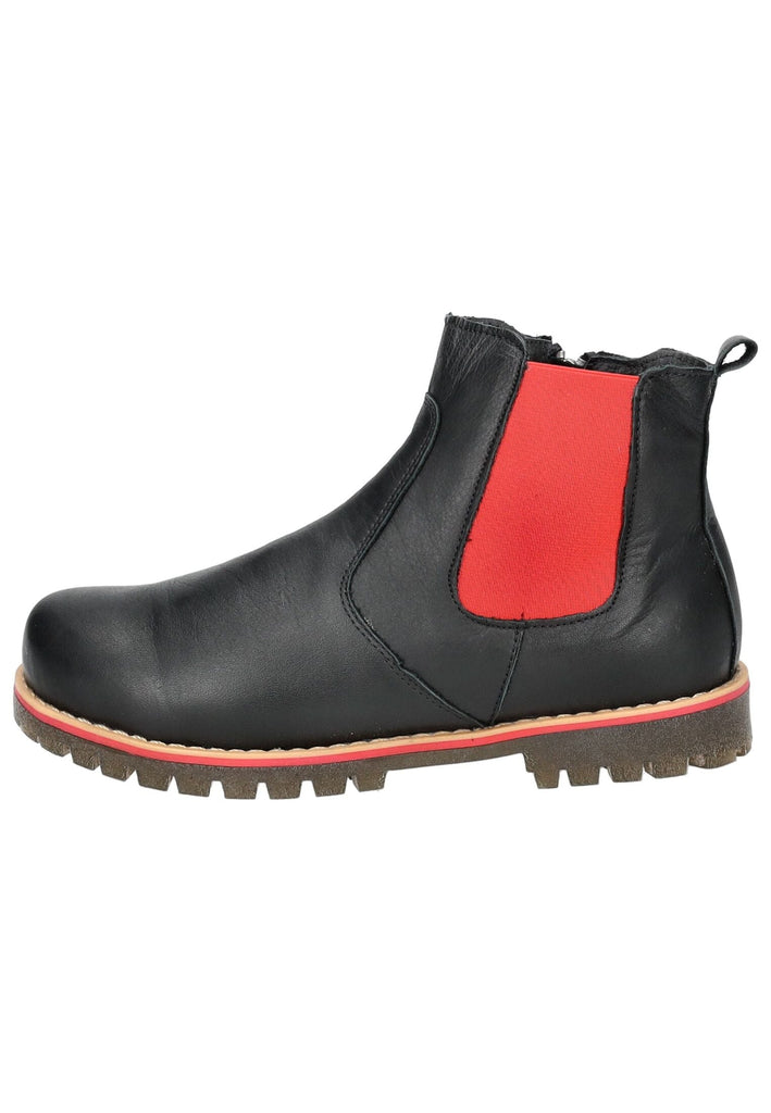 Andrea Conti Stiefelette Leder/Textil Schwarz/Rot Warmfutter