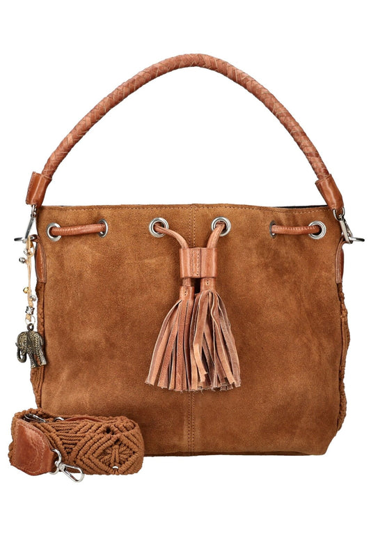 ANOKHI Taschen Veloursleder Cognac