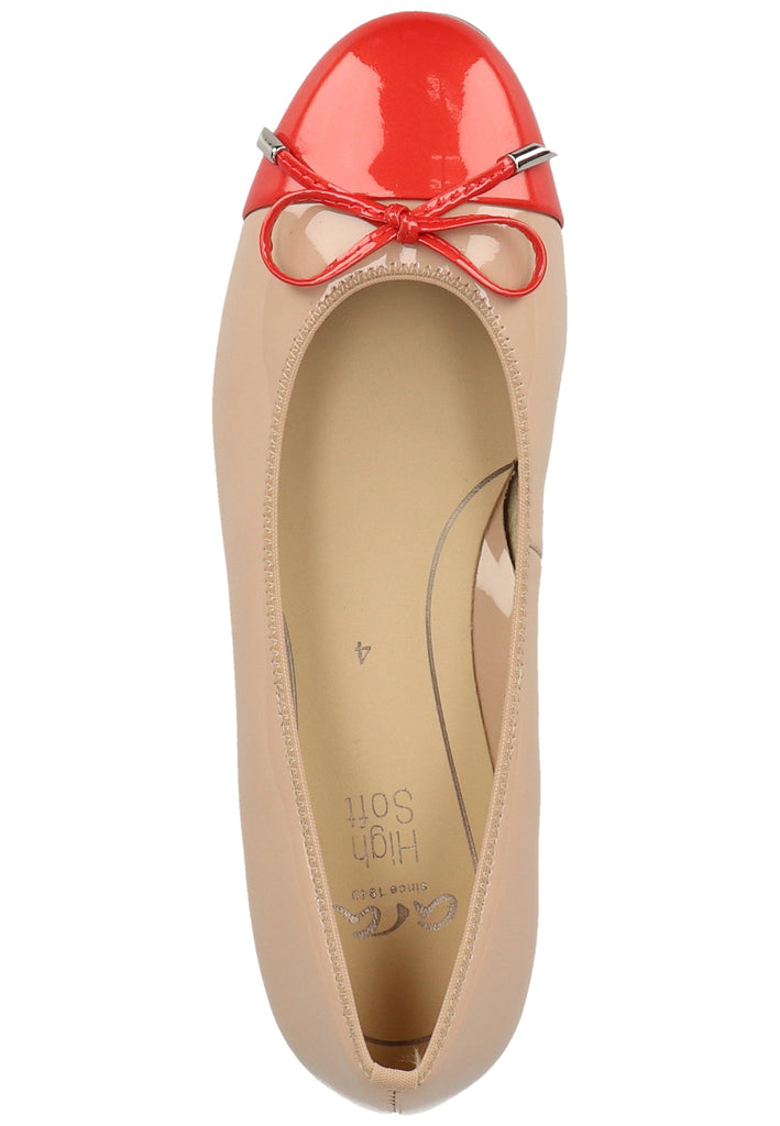 ara Ballerinas Leder Rot/Beige