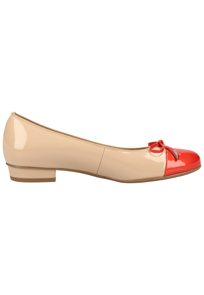 ara Ballerinas Leder Rot/Beige
