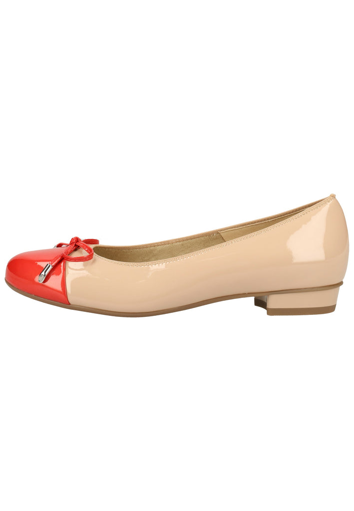 ara Ballerinas Leder Rot/Beige
