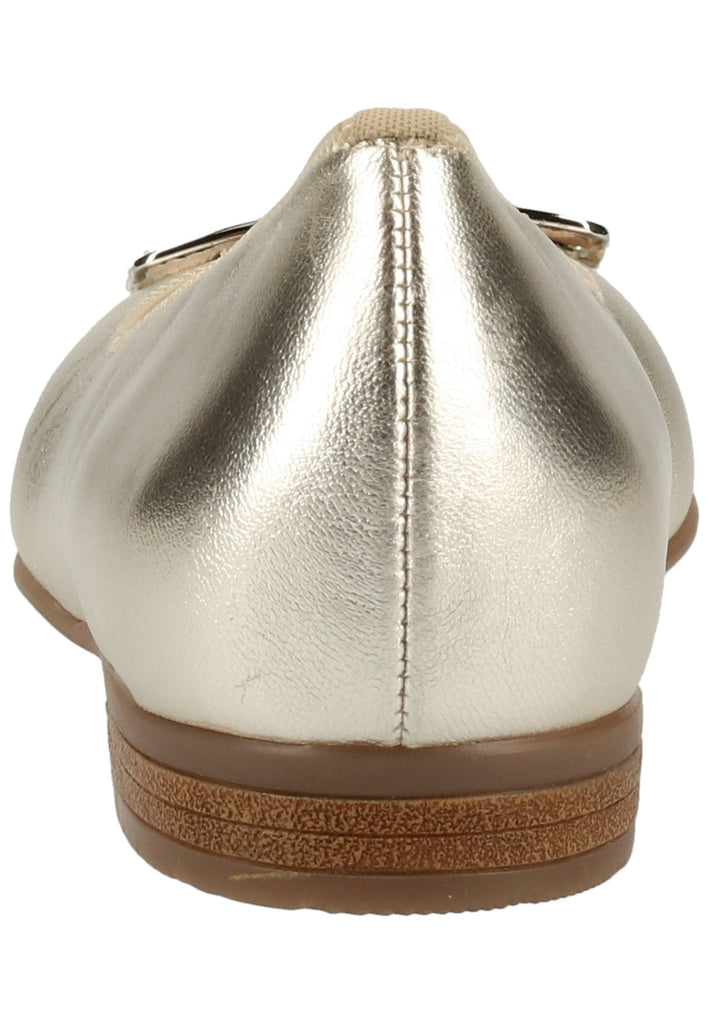 ara Ballerinas Leder Weiß/Gold