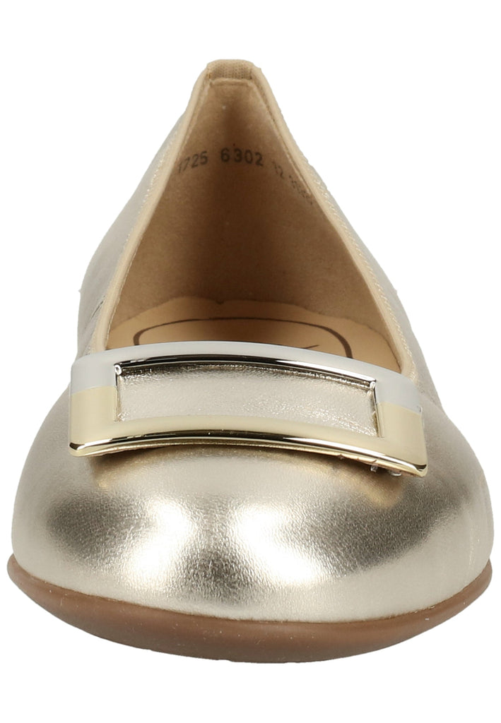 ara Ballerinas Leder Weiß/Gold