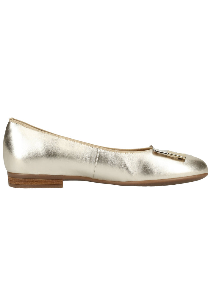 ara Ballerinas Leder Weiß/Gold
