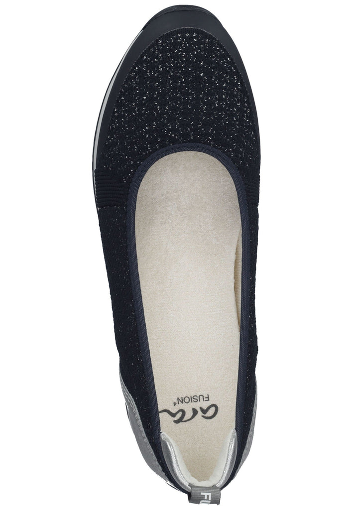 ara Ballerinas Lederimitat Blau/Silber