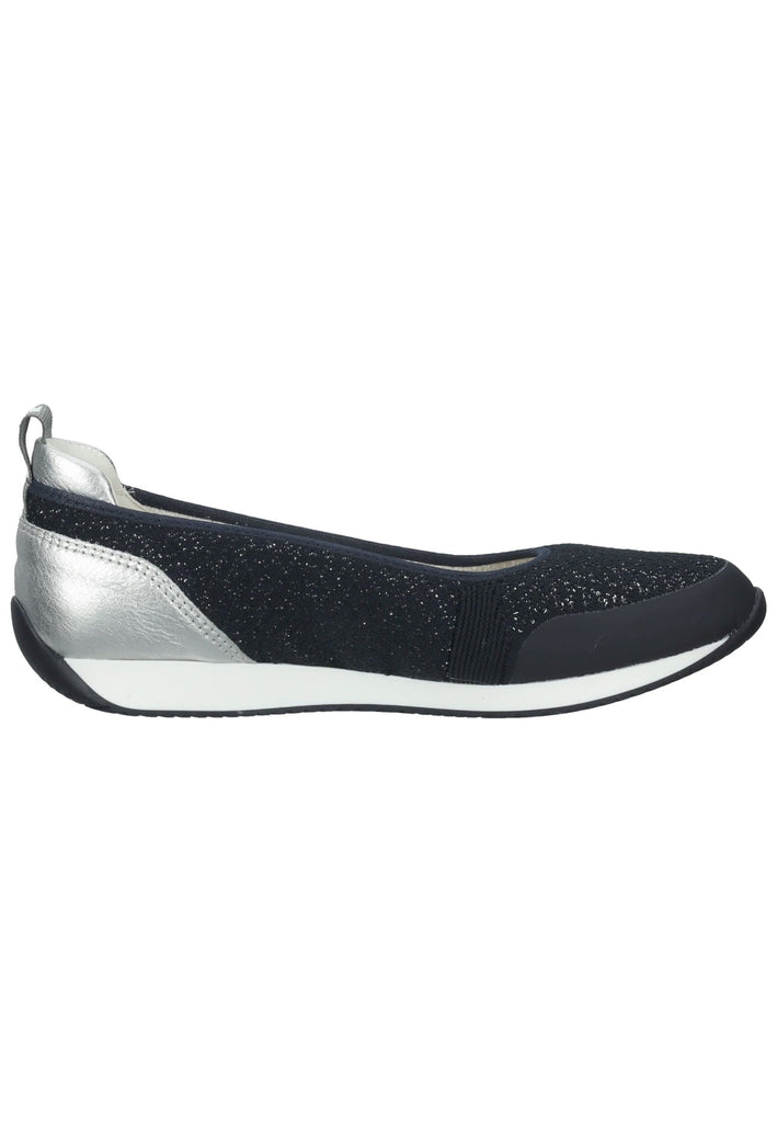 ara Ballerinas Lederimitat Blau/Silber