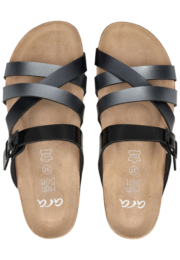 ara Pantoletten Lederimitat Anthrazit