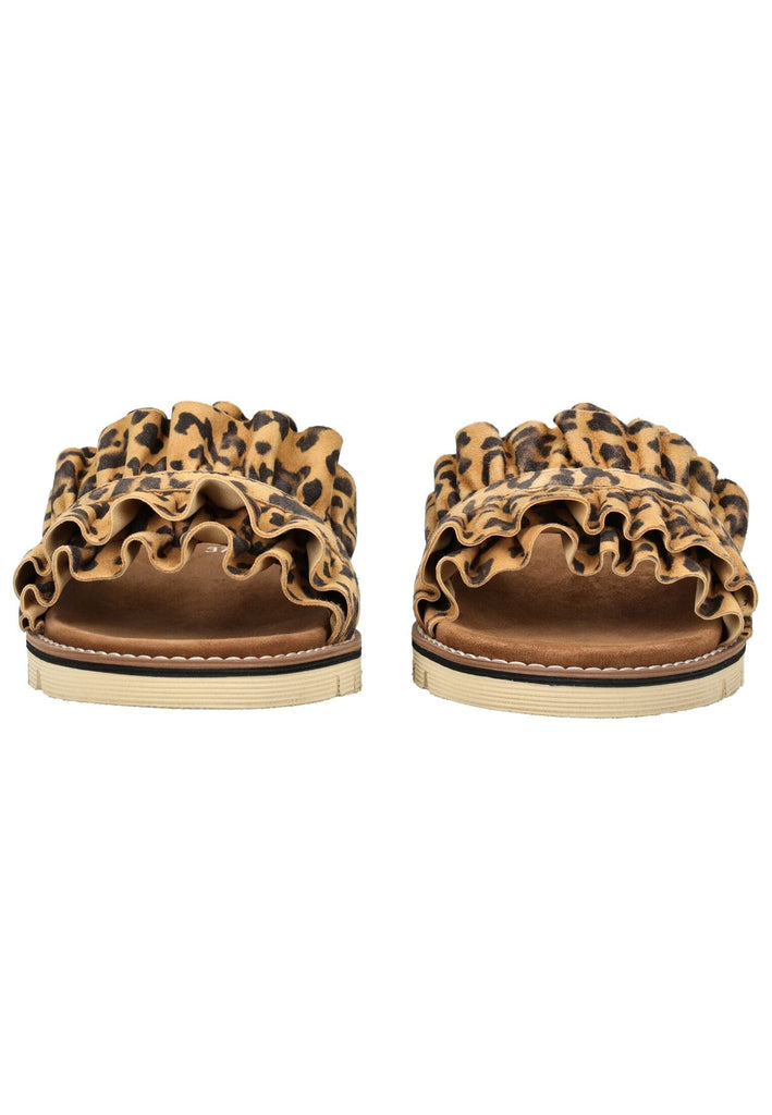 ara Pantoletten Lederimitat Beige/Braun