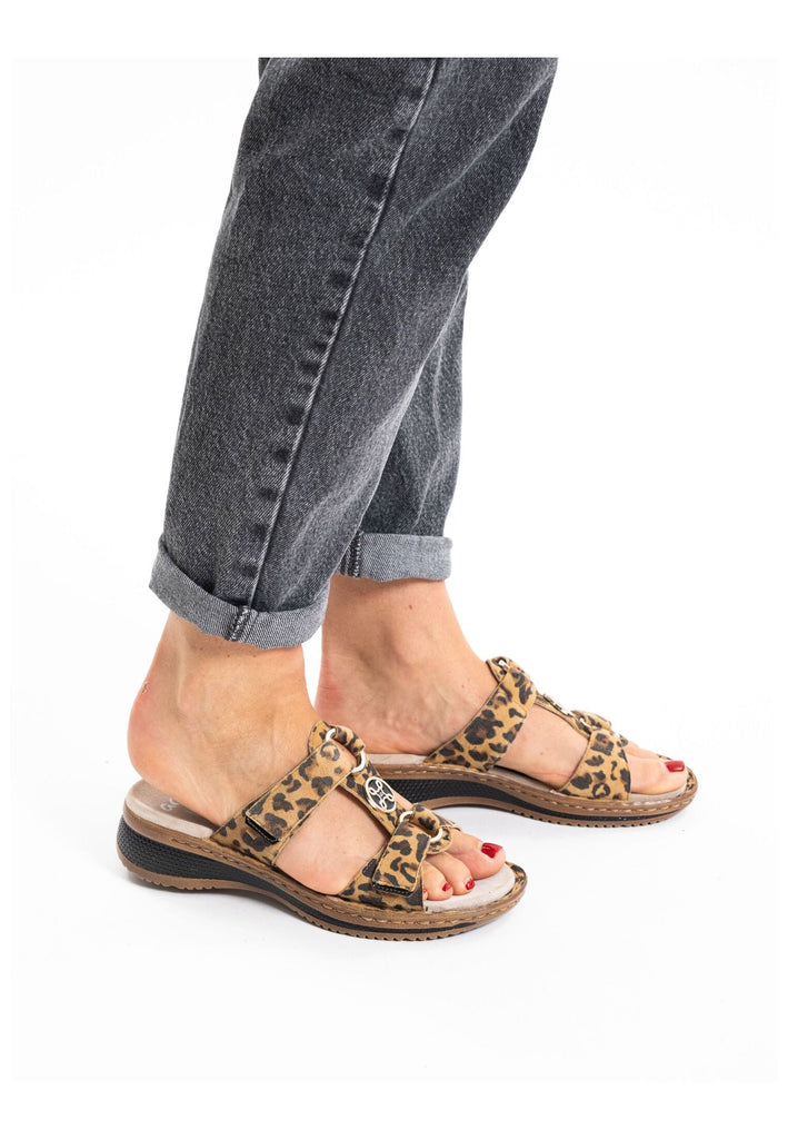 ara Pantoletten Lederimitat Leopard