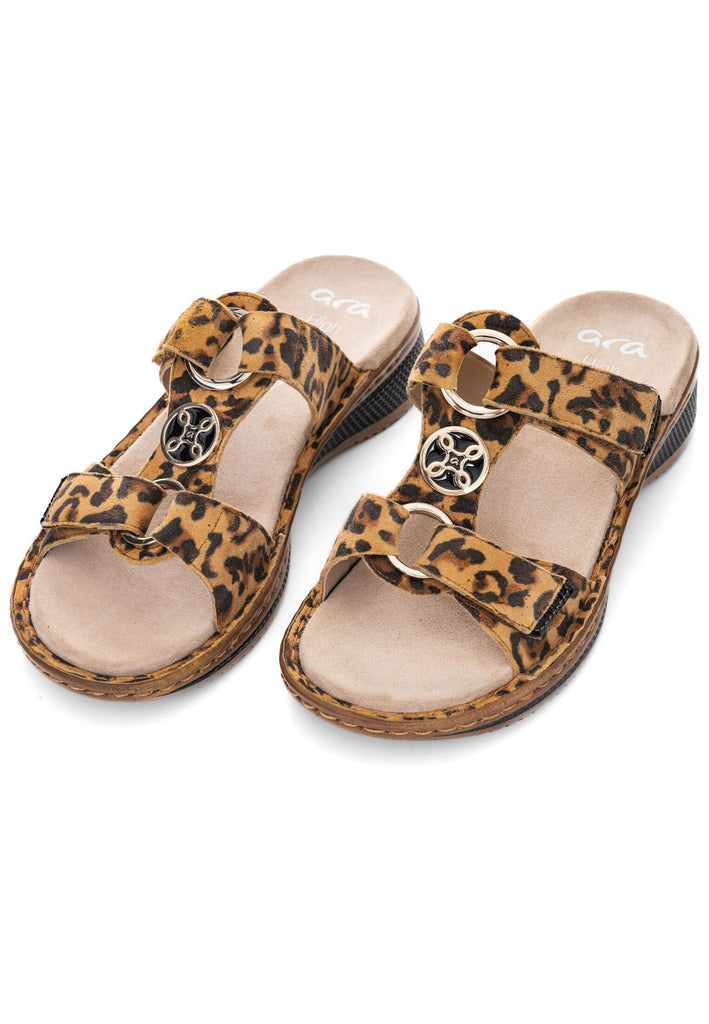 ara Pantoletten Lederimitat Leopard