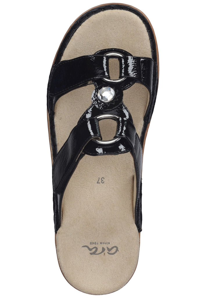 ara Pantoletten Lederimitat Schwarz