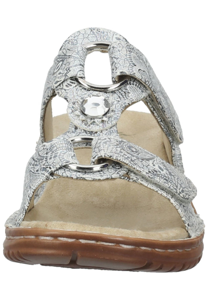 ara Pantoletten Lederimitat Silber