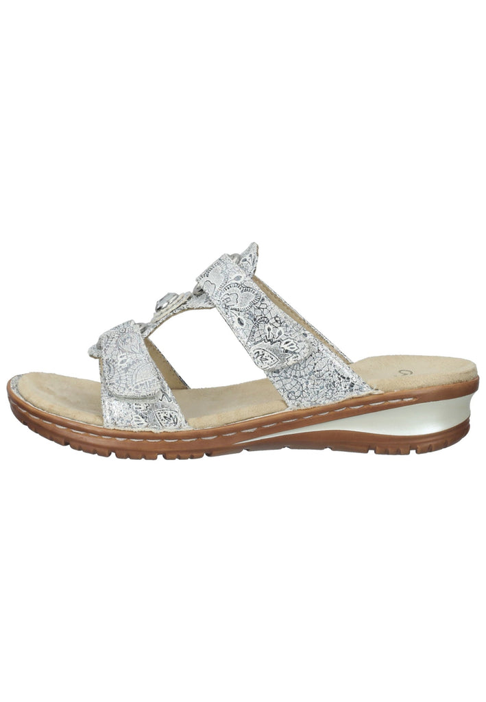 ara Pantoletten Lederimitat Silber