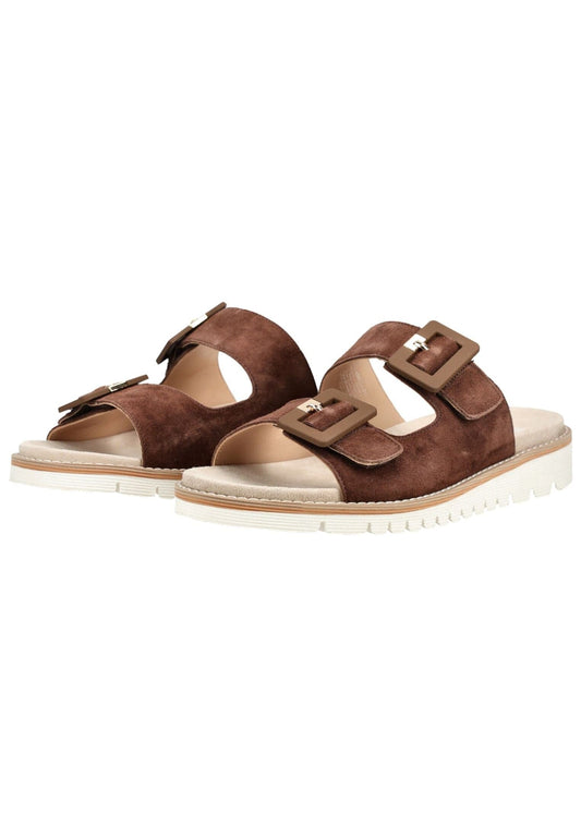 ara Pantoletten Veloursleder Mocca