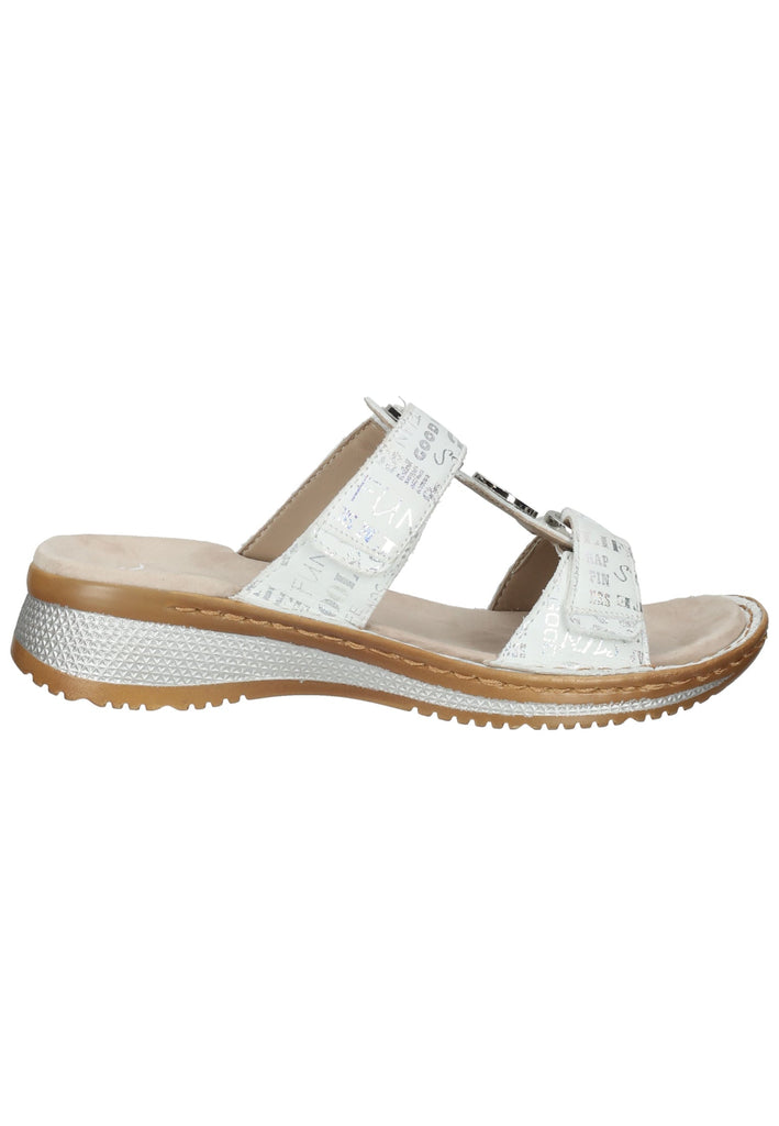 ara Pantoletten Veloursleder Weiß/Silber