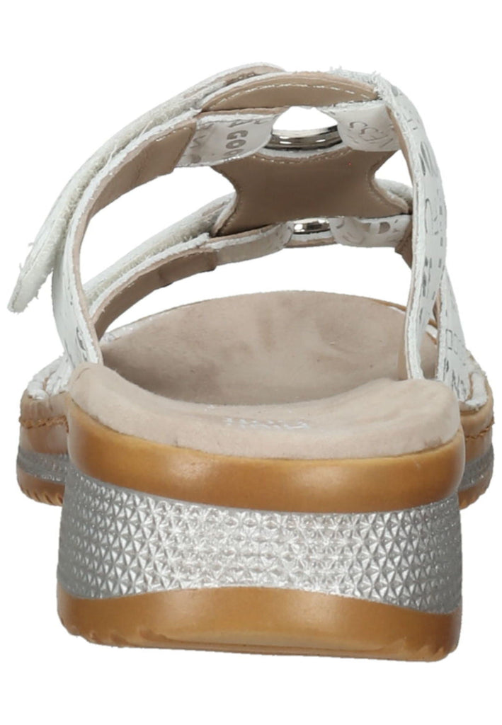 ara Pantoletten Veloursleder Weiß/Silber