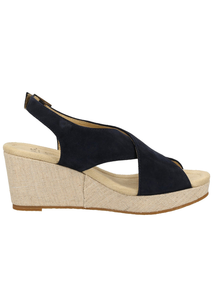 ara Sandalen Veloursleder Blau/Silber