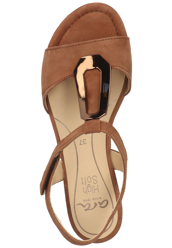 ara Sandalen Veloursleder Cognac