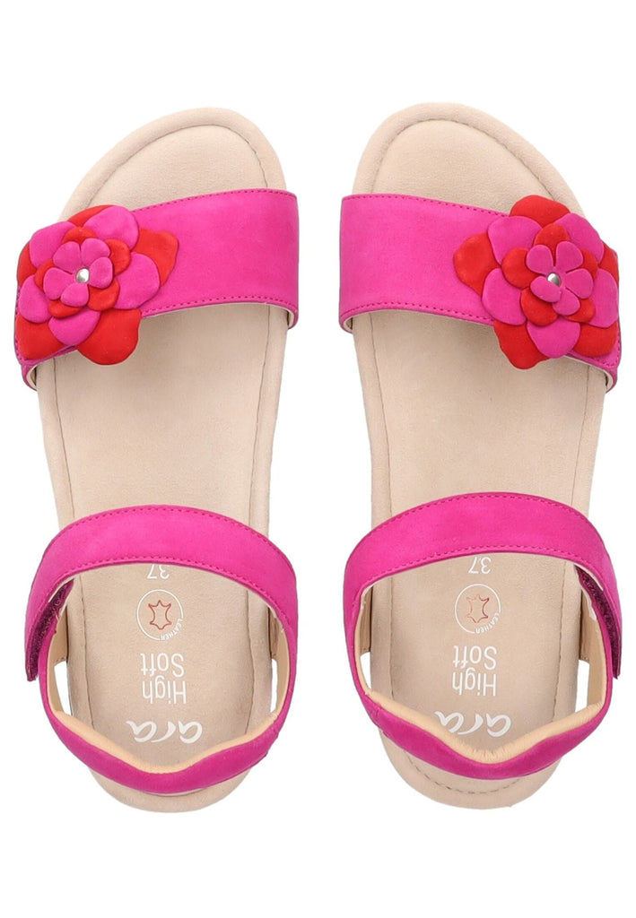 ara Sandalen Veloursleder Pink/Rot