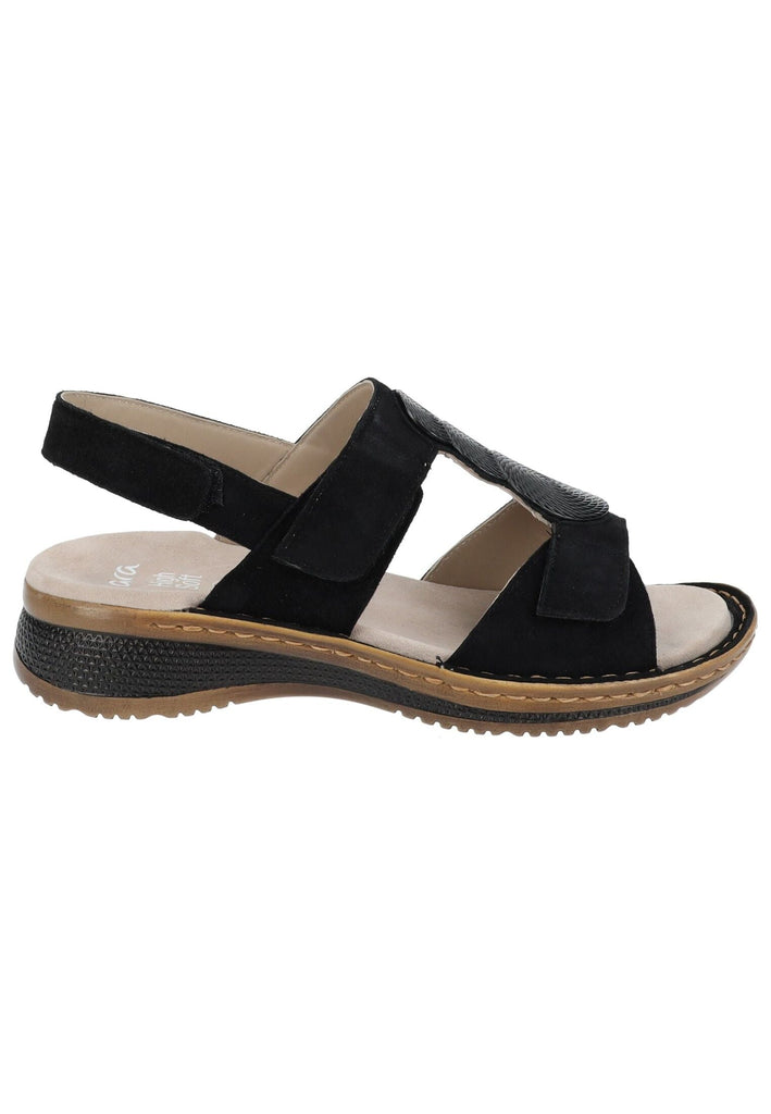 ara Sandalen Veloursleder Schwarz