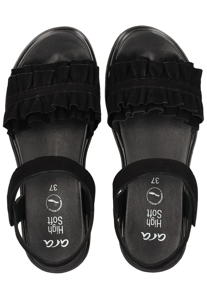 ara Sandalen Veloursleder Schwarz