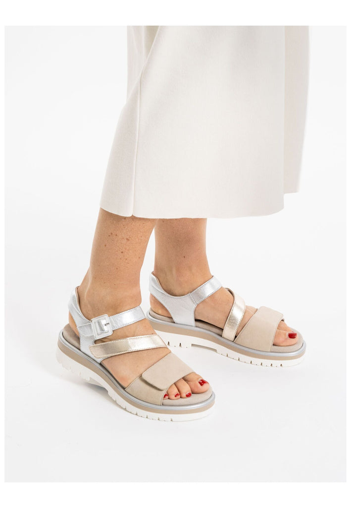 ara Sandalen Veloursleder Silber