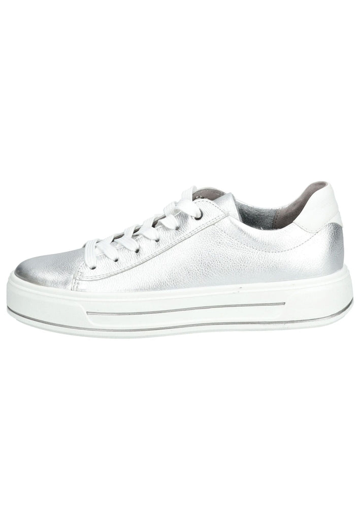 Sneaker ara Sneaker Leder/Textil Silber/Weiß