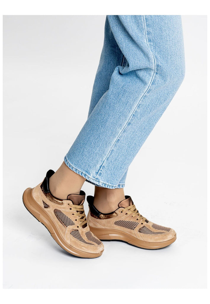 ara Sneaker Leder Dunkelbeige