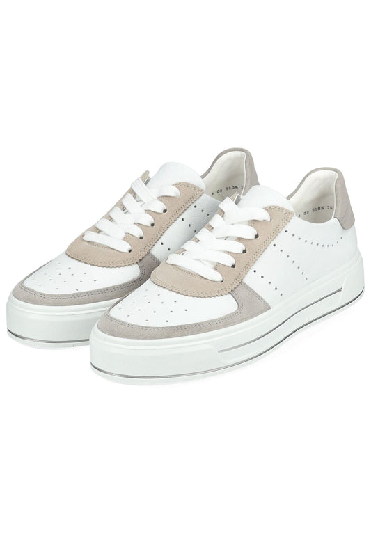 ara Sneaker Leder Grau/Weiß