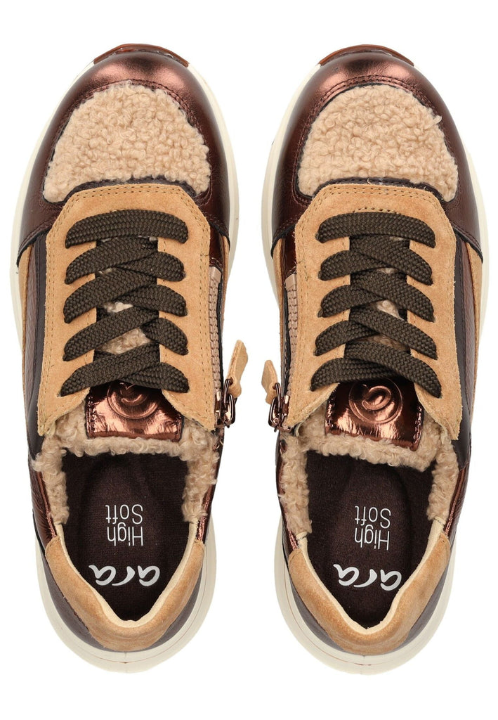 ara Sneaker Leder/Textil Bronze Warmfutter