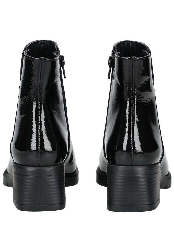 ara Stiefelette Leder Schwarz Lack