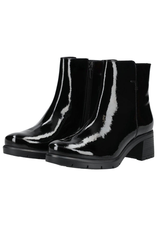 ara Stiefelette Leder Schwarz Lack