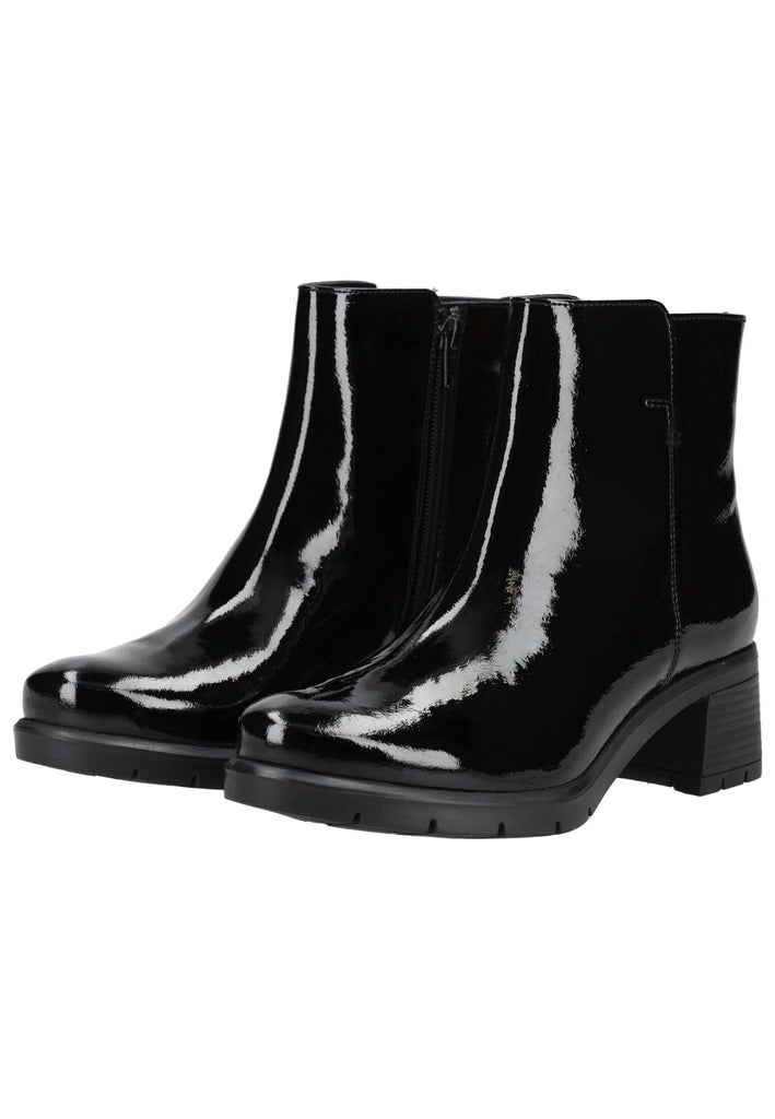 ara Stiefelette Leder Schwarz Lack