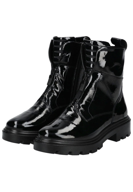 ara Stiefelette Leder Schwarz Lack