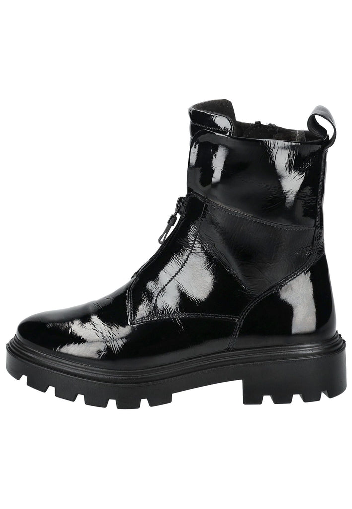 ara Stiefelette Leder Schwarz Lack