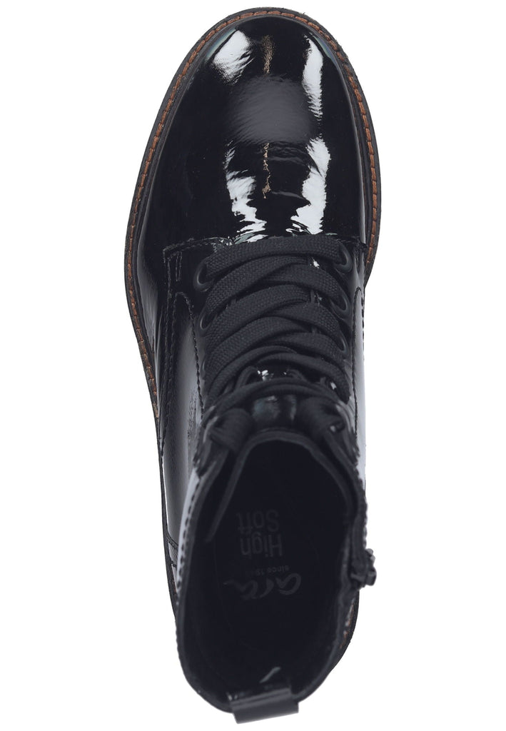 ara Stiefelette Leder Schwarz Lack