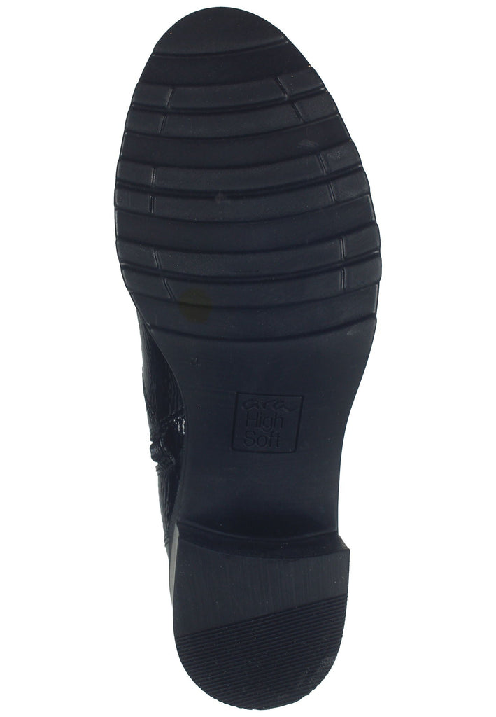 ara Stiefelette Leder Schwarz Lack