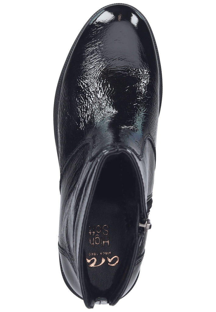ara Stiefelette Leder Schwarz Lack