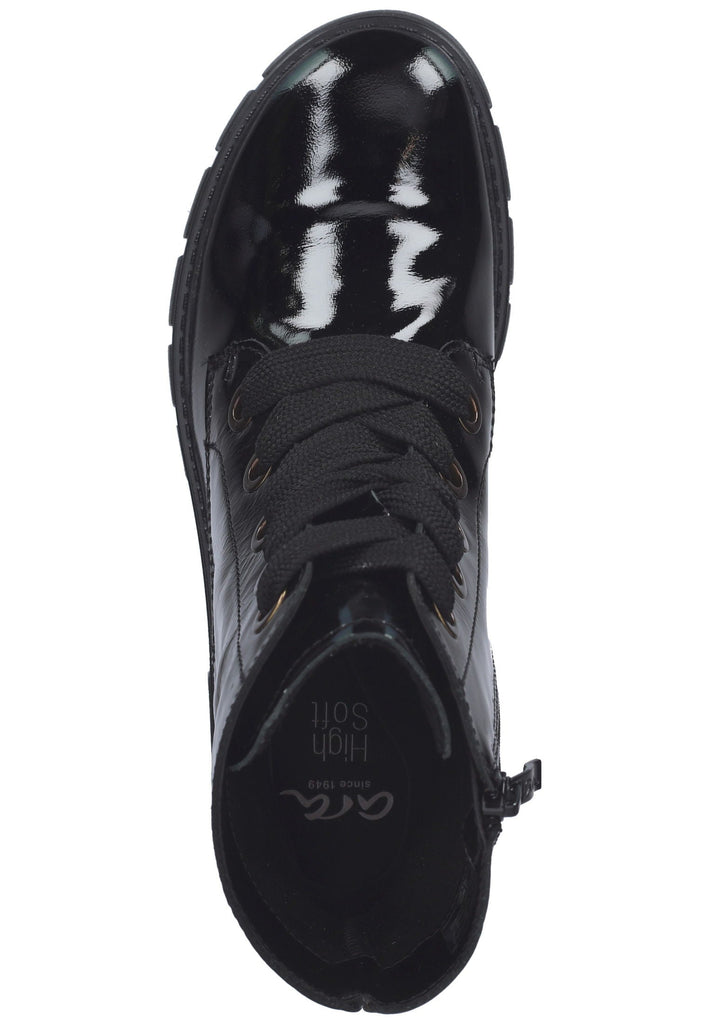 ara Stiefelette Leder Schwarz Lack